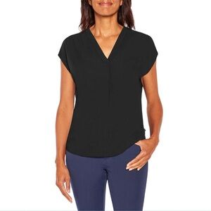 Banana Republic Classic Black V-Neck Women's Blouse